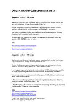 SANE`s Ageing Well Guide Communications Kit