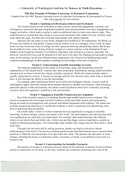 The Six Strands of Science Learning: A Research Consensus
