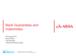 Bank Guarantees and Indemnities