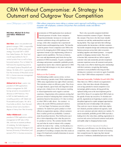 CRM Without Compromise: A Strategy to Outsmart and