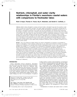 Nutrient, chlorophyll, and water clarity relationships in Florida`s