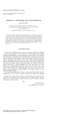 Efficiency in Partnerships with Joint Monitoring