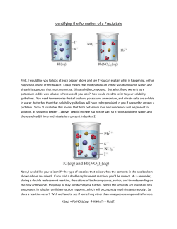 Identifying the Formation of a Precipitate
