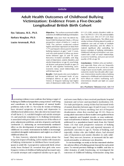 Adult Health Outcomes of Childhood Bullying