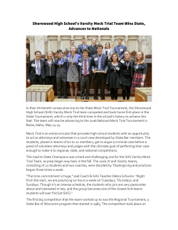 Shorewood High School`s Varsity Mock Trial Team Wins State