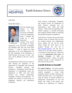 University of Memphis, Earth Sciences News 2014