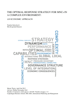 THE OPTIMAL RESPONSE STRATEGY FOR MNCs IN A COMPLEX