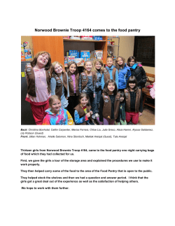 Norwood Brownie Troop 4164 comes to the food pantry