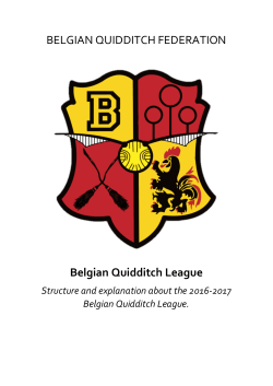 BELGIAN QUIDDITCH FEDERATION Belgian Quidditch League