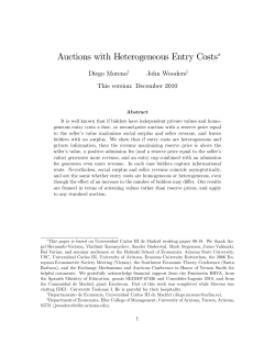 Auctions with Heterogeneous Entry Costs