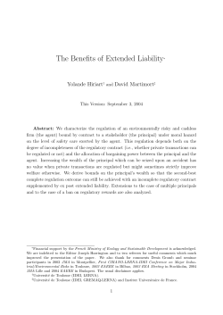 The Benefits of Extended Liability