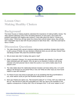 Lesson One: Making Healthy Choices