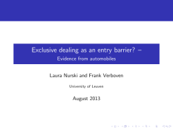 Exclusive dealing as an entry barrier?