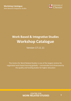 Skills and Approaches for Work Based Learning