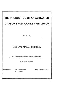the production of an activated carbon from a coke precursor