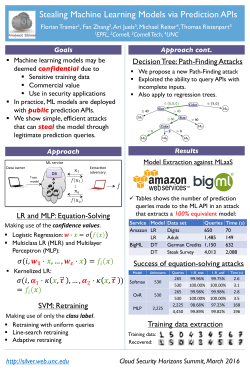 Stealing Machine Learning Models via Prediction APIs