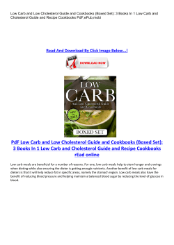 PdF Low Carb and Low Cholesterol Guide and
