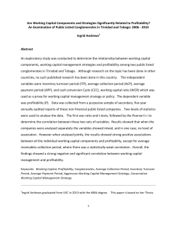 Are Working Capital Components and Strategies Significantly