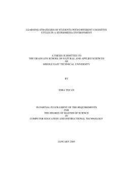 learning strategies of students with different cognitive styles