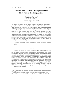Students and Teachers` Perceptions of the Most Valued Teaching