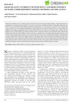 grain quality, nutrient use efficiency, and bioeconomics of maize