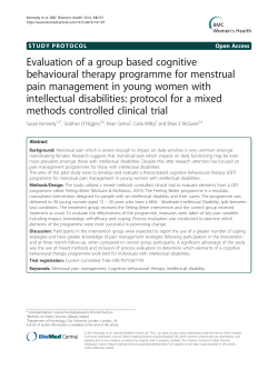 Evaluation of a group based cognitive behavioural therapy