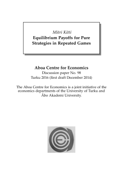 Mitri Kitti Equilibrium Payoffs for Pure Strategies in Repeated Games