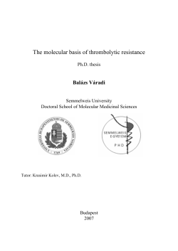 The molecular basis of thrombolytic resistance