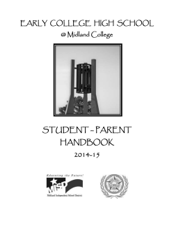 PARENT HANDBOOK 2014-15 Early College High School