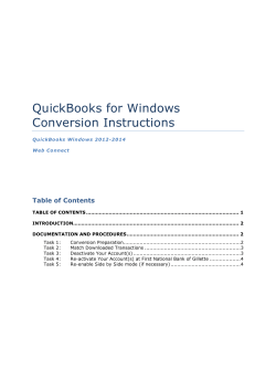 QuickBooks for Windows Conversion Instructions