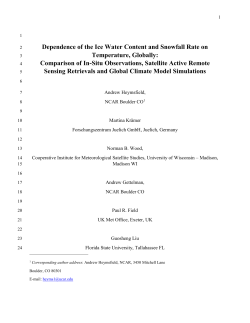 Dependence of the Ice Water Content and Snowfall Rate on