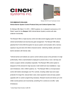 FOR IMMEDIATE RELEASE: Vehicle Barrier