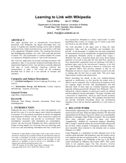 Learning to Link with Wikipedia