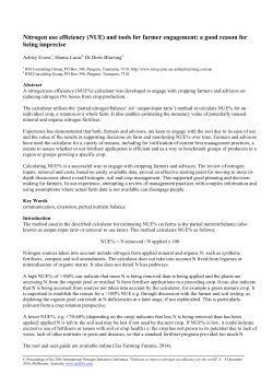 Nitrogen use efficiency (NUE)