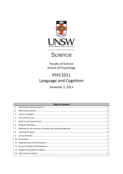 PSYC3311 Language and Cognition