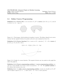3.1 Online Convex Programming