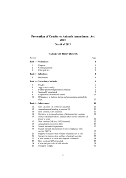 Prevention of Cruelty to Animals Amendment Act 2015