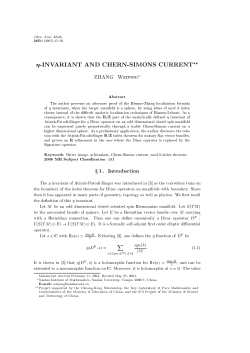 -INvARIANT AND CHERN