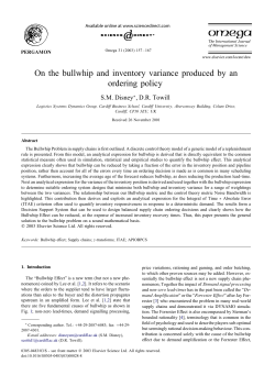 On the bullwhip and inventory variance produced by an ordering
