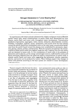 Nitrogen Metabolism in Tumor Bearing Mice`
