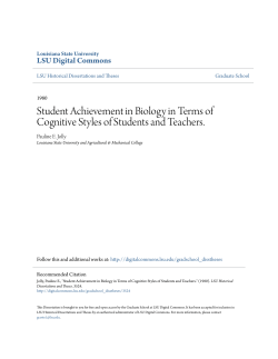 Student Achievement in Biology in Terms of Cognitive Styles of