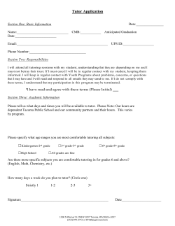 Mentor Application - University of Puget Sound