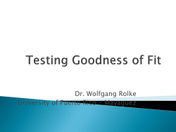 Testing Goodness of Fit