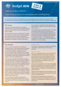 Improving access to concessional contributions