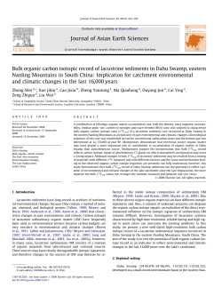 Bulk organic carbon isotopic record of lacustrine sediments in Dahu