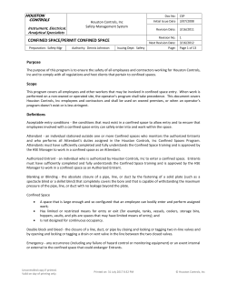 Confined Spaces Program