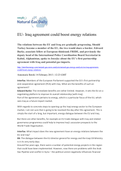 EU- Iraq agreement could boost energy relations