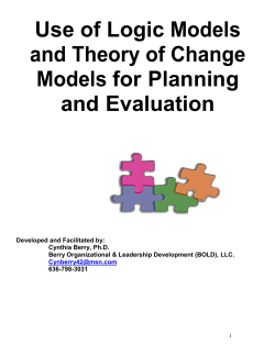Use of Logic Models and Theory of Change Models for