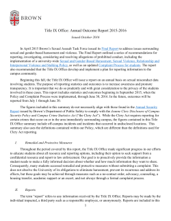 Title IX Outcome Summary