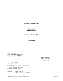 PRODUCT MONOGRAPH PREPIDIL&reg; (dinoprostone gel) 0.5 mg